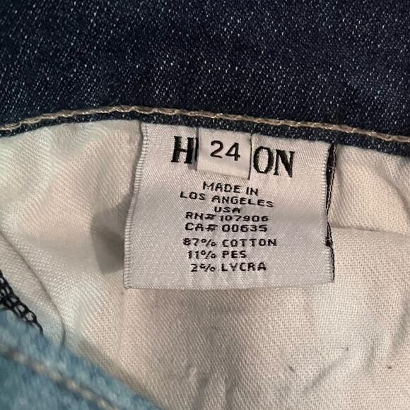 New Hudson Cotton Denim Medium Dark Wash Distressed Casual Skinny Jeans 24 NWOT - Picture 11 of 14